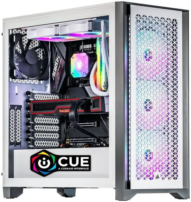 Velztorm iCUE Certified Argentux Custom Built Gaming Desktop PC (Intel i7-11700K, Radeon RX 9070 XT, 32GB DDR4, 2TB PCIe SSD, RGB Fans, 240mm AIO,