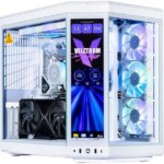 Velztorm LCD Praetix Custom Built Gaming Desktop PC (Intel i9-14900K, GeForce RTX 5060, 32GB DDR5, 2TB PCIe SSD, RGB Fans, 360mm AIO, 1000W PSU, WiFi