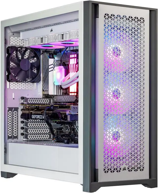 Velztorm White Aciex Gaming Desktop (Intel i9-14900K 24-Core, GeForce RTX 3070 8GB GDDR6, 32GB DDR5, 1TB PCIe SSD, 360mmAIO, RGB Fans, 1000W PSU,