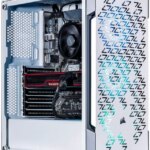 Velztorm White Fultix Custom Built Gaming Desktop PC (AMD Ryzen 5-5500, AMD Radeon RX 9060 XT, 32GB DDR4, 2TB PCIe SSD, RGB Fans, 750W PSU, WiFi 5,