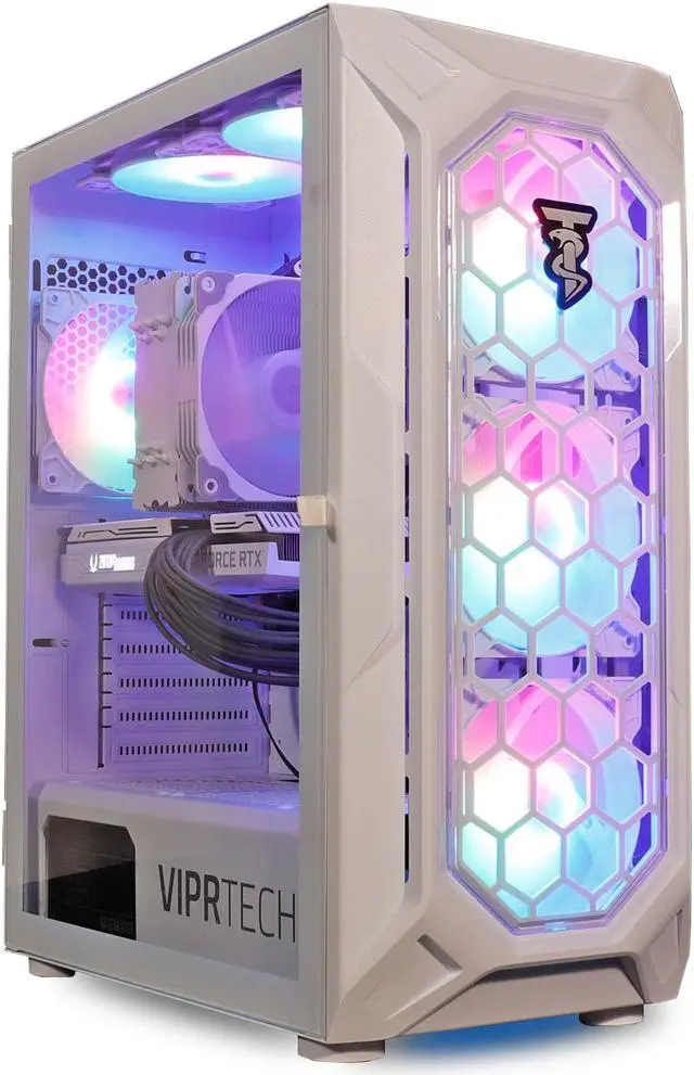 ViprTech Ghost 2.0 Gaming PC - AMD Ryzen 7 (4.4Ghz Turbo), RTX 3060 12GB, 16GB DDR4, 1TB SSD, VR-Ready, Streaming, WiFi, RGB, Windows 11, 1 Year