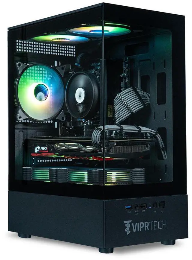 ViprTech Stryker 2.0 Gaming PC - AMD Ryzen 7 (4.1GHz Turbo), AMD RX 580 8GB, 32GB DDR4, 1TB SSD, WiFi BT, Win 11 Pro, RGB, Desktop Computer Prebuilt,