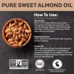 Viva Naturals Sweet Almond Oil – Almond Oil for Skin & Hair, Hydrating Body Oil and Body Oil After Shower, Lightweight & Nourishing Formula, Ideal for All Skin Types, 16 fl oz