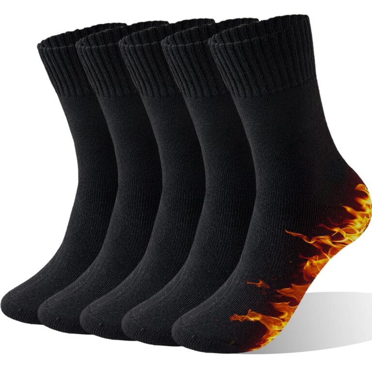 VoJoPi 5 Pairs Thermal Mens Socks, Warm Wool Winter Cozy Cushioned Thick Socks For Work Hiking Casual, Size 7-12