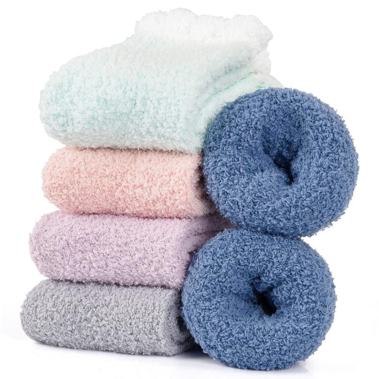 VoJoPi Fuzzy Socks for Women, 5 Pairs Warm Fluffy Winter Bed Cozy Sleeping Gifts Lovely Socks, Size 5-10