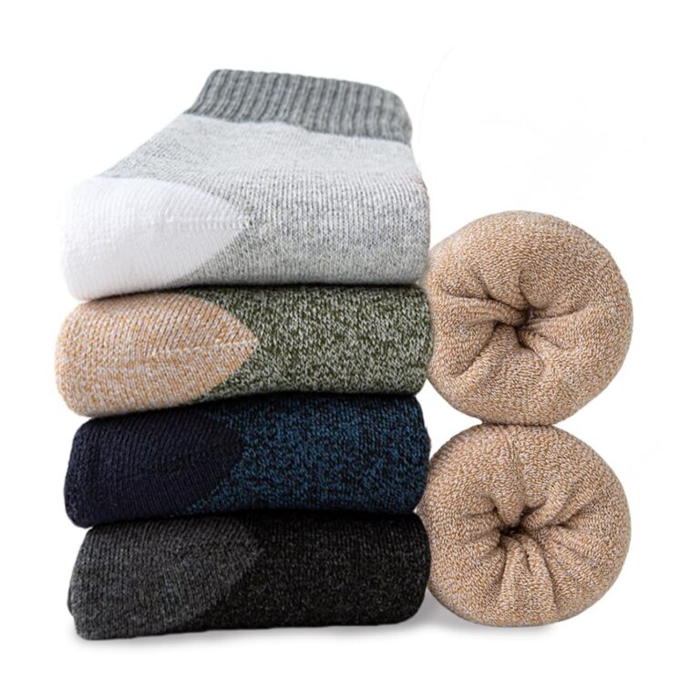 VoJoPi Mens Thermal Socks, 5 Pairs Warm Wool Winter Cozy Cushioned Thick Boot Socks For Hiking Walking Work Casual, Size 7-12