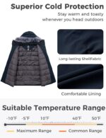 Wantdo Men's Big and Tall Winter Coat Warm Long Puffer Jacket Thickened Snow Parka Outerwear with Removable Fur Hood