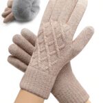 Winter Gloves for Women Men – Warm Touchscreen Knit, Thermal Wool Lining Cold Weather Gloves for Driving Texting