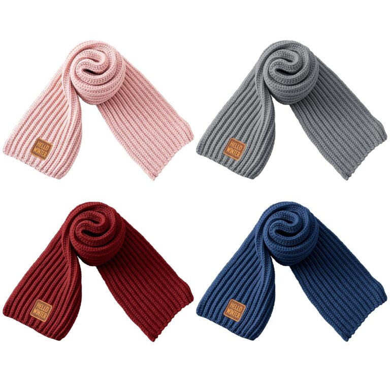 Winter Scarf Kids Neck Warmer Toddler Neck Scarf Girls Winter Scarves 2-12 Years Boys Thick Warm Neck Warp 4 Pack (Grey+Navy+Pink+Wine Red)