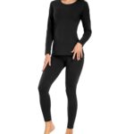 wirarpa Women's Thermal Underwear Sets Cotton Base Layer Set Lightweight Long Sleeve Top & Pajama Bottoms