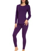 wirarpa Women's Thermal Underwear Sets Cotton Base Layer Set Lightweight Long Sleeve Top & Pajama Bottoms