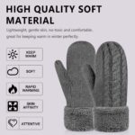 Women's Winter Gloves Warm Lining - Cozy Wool Knit Thick Gloves Mittens