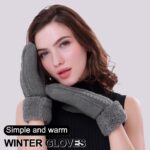 Women's Winter Gloves Warm Lining - Cozy Wool Knit Thick Gloves Mittens