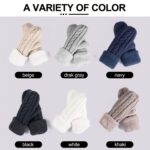 Women's Winter Gloves Warm Lining - Cozy Wool Knit Thick Gloves Mittens