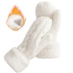 Women's Winter Gloves Warm Lining - Cozy Wool Knit Thick Gloves Mittens