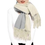 Woogwin Winter Cashmere Scarf Wool Pashmina Shawls for Women Long Warm Thick Reversible Scarves