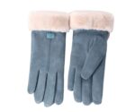 Woogwin Womens Winter Warm Gloves Touch Screen Suede Thick Mittens Lady Outdoor Gloves(blue)